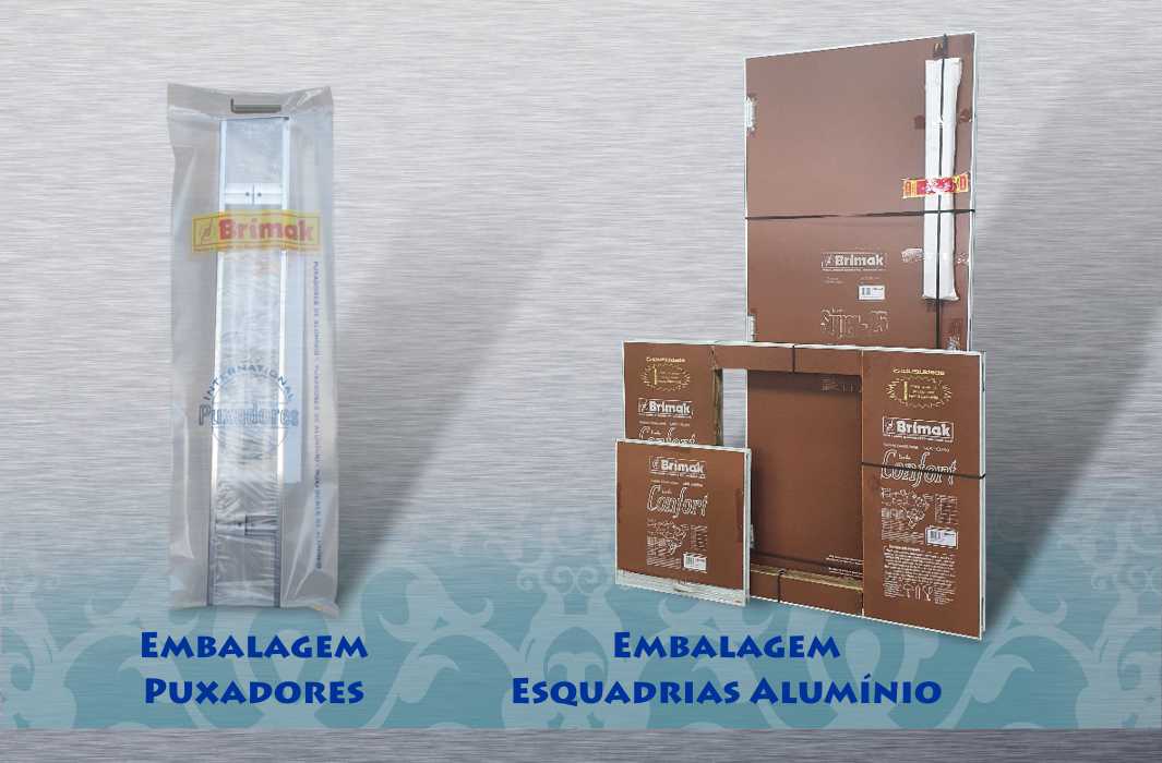 Embalagem esquadrias de Alumínio e puxadores