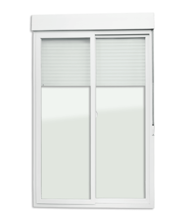 Porta de Correr de PVC com Persiana Integrada 2 Folhas