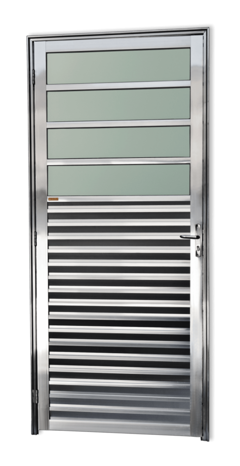 Porta de Alumínio Cozinha Linha Super-25 Brilhante