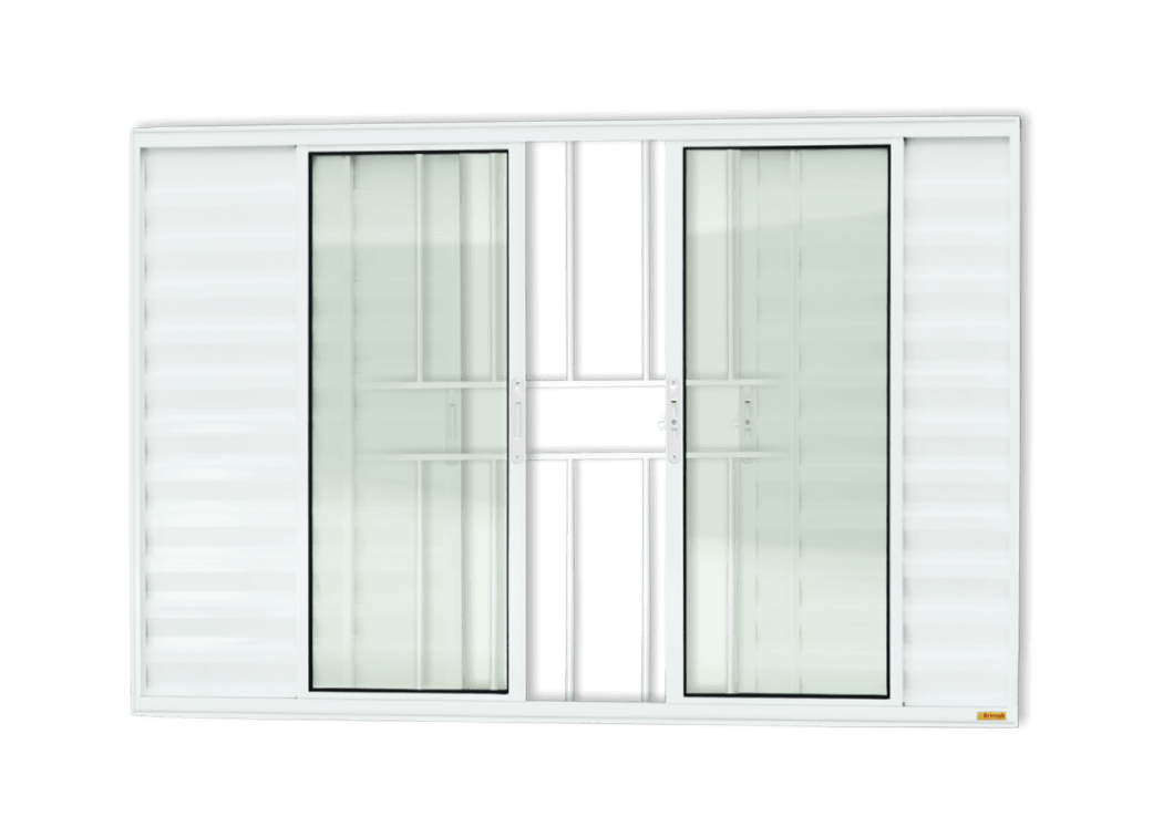 Veneziana de Alumínio 6 Folhas com grade Branco