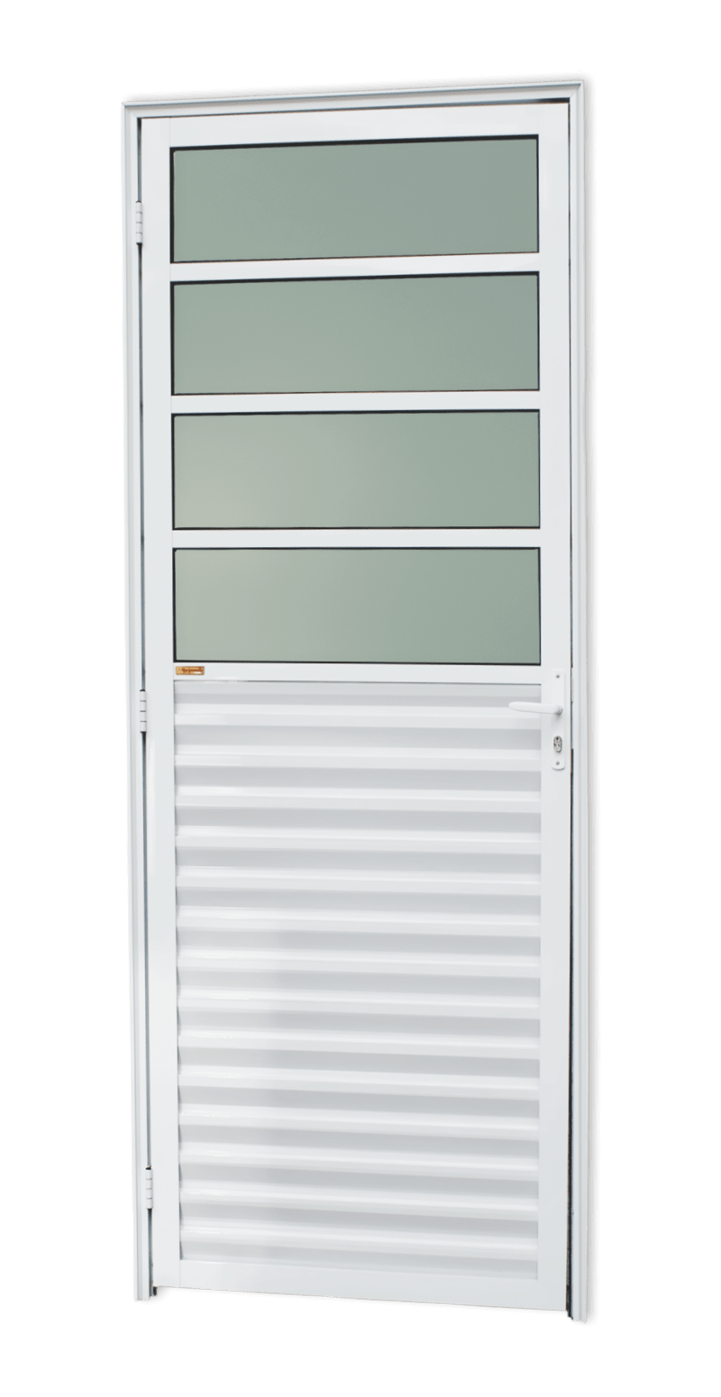 Porta de Alumínio Cozinha Linha L-25 Branco
