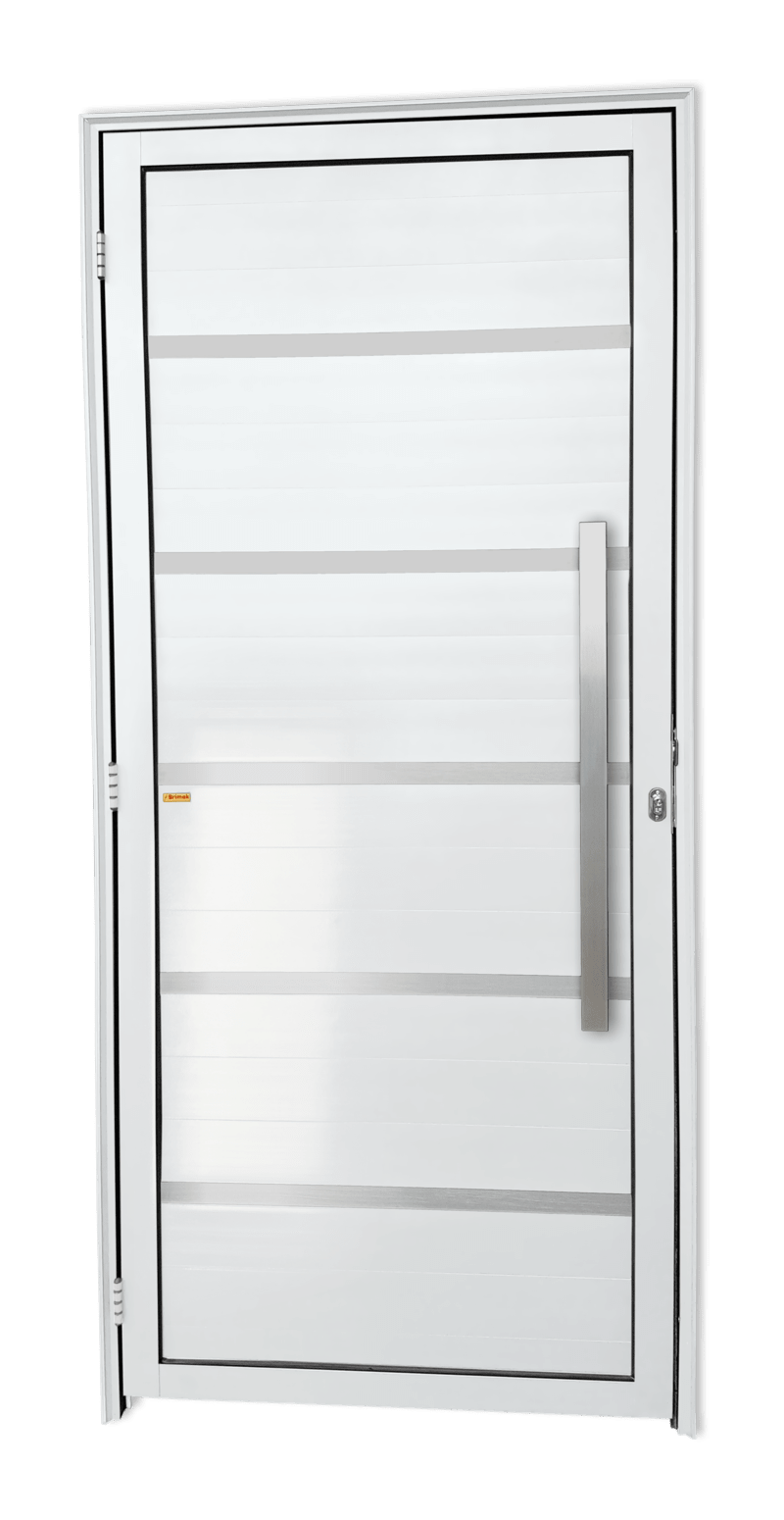 Porta de Alumínio Premium c/Puxador Linha Super-25 Branco