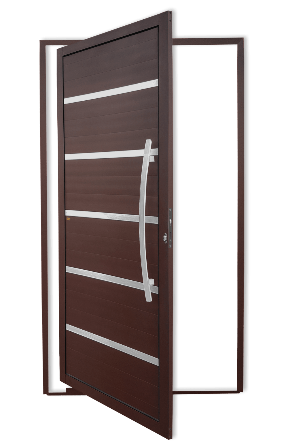 Porta Pivotante de Alumínio Premium c/Puxador Linha Super-25 Corten