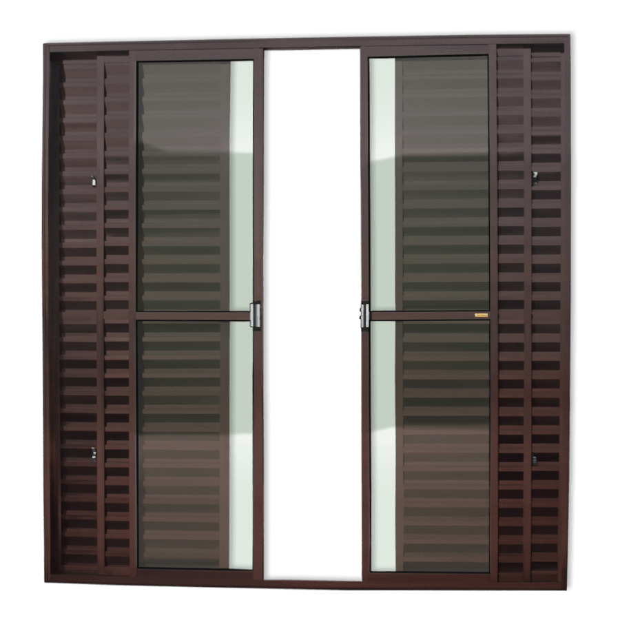 Porta Balcão de Alumínio 6 Folhas Corten