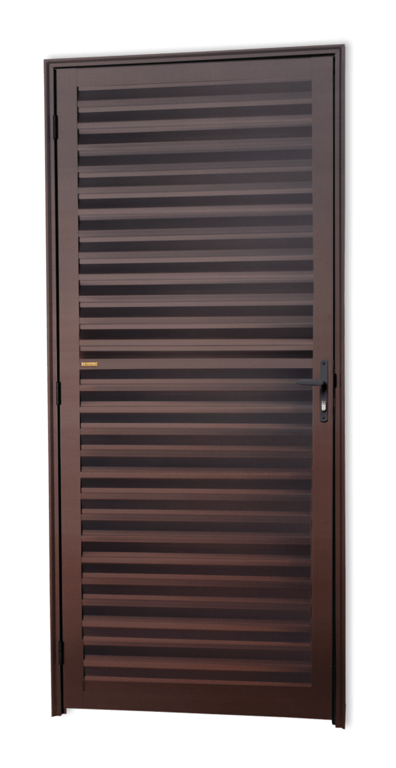 Porta de Alumínio Fechada Linha Super-25 Corten