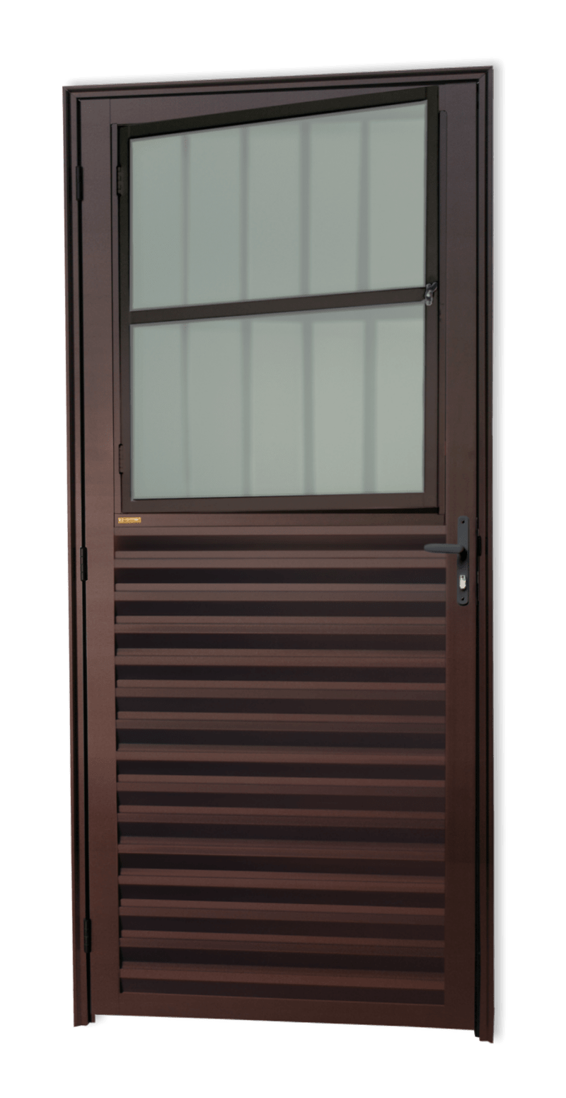 Porta de Alumínio Sala Linha Super-25 Corten