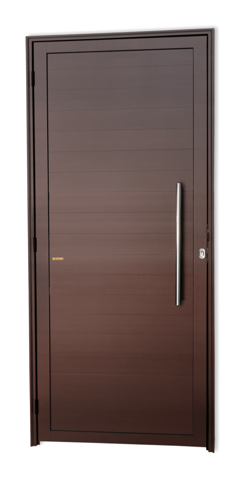 Porta de Alumínio Lambril c/Puxador Linha Super-25 Corten