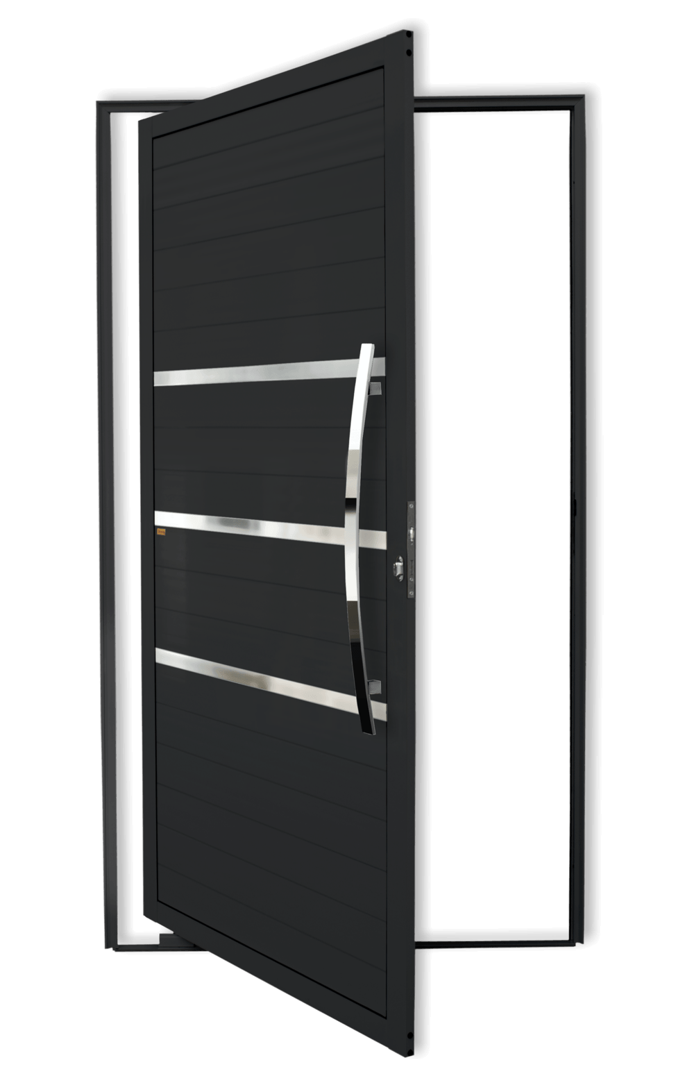Porta Pivotante de Alumínio Evolution c/Puxador Linha Super-25 Preto