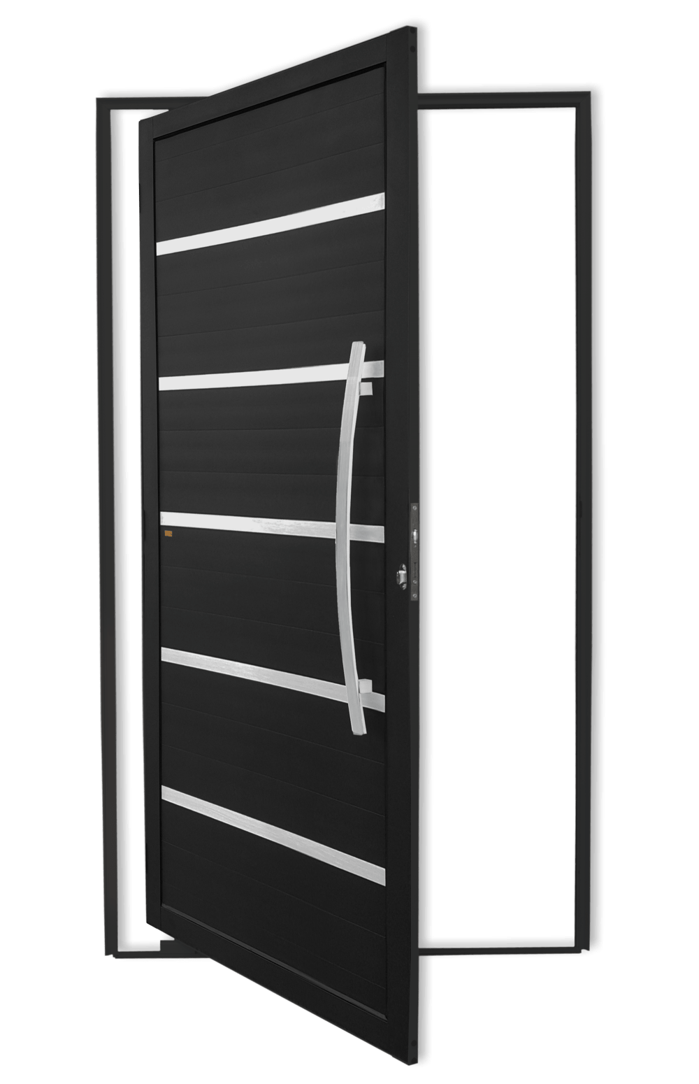 Porta Pivotante de Alumínio Premium c/Puxador Linha Super-25 Preto