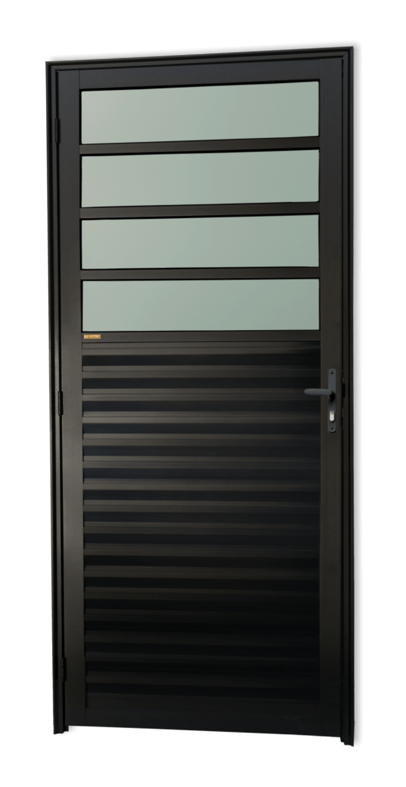 Porta de Alumínio Cozinha Linha Super-25 Preto