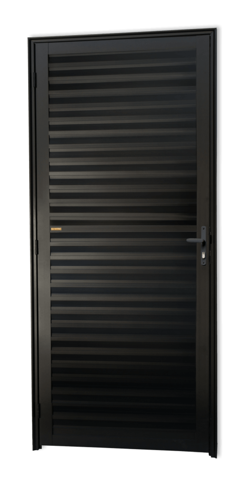 Porta de Alumínio Fechada Linha Super-25 Preto