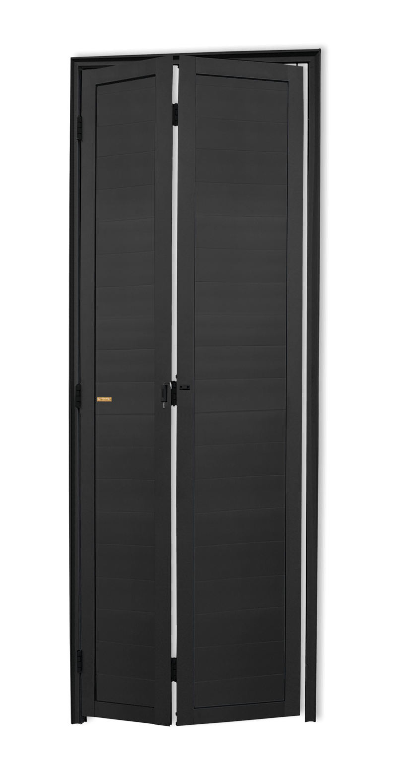 Porta de Alumínio Camarão Lambril Linha L-25 Preto