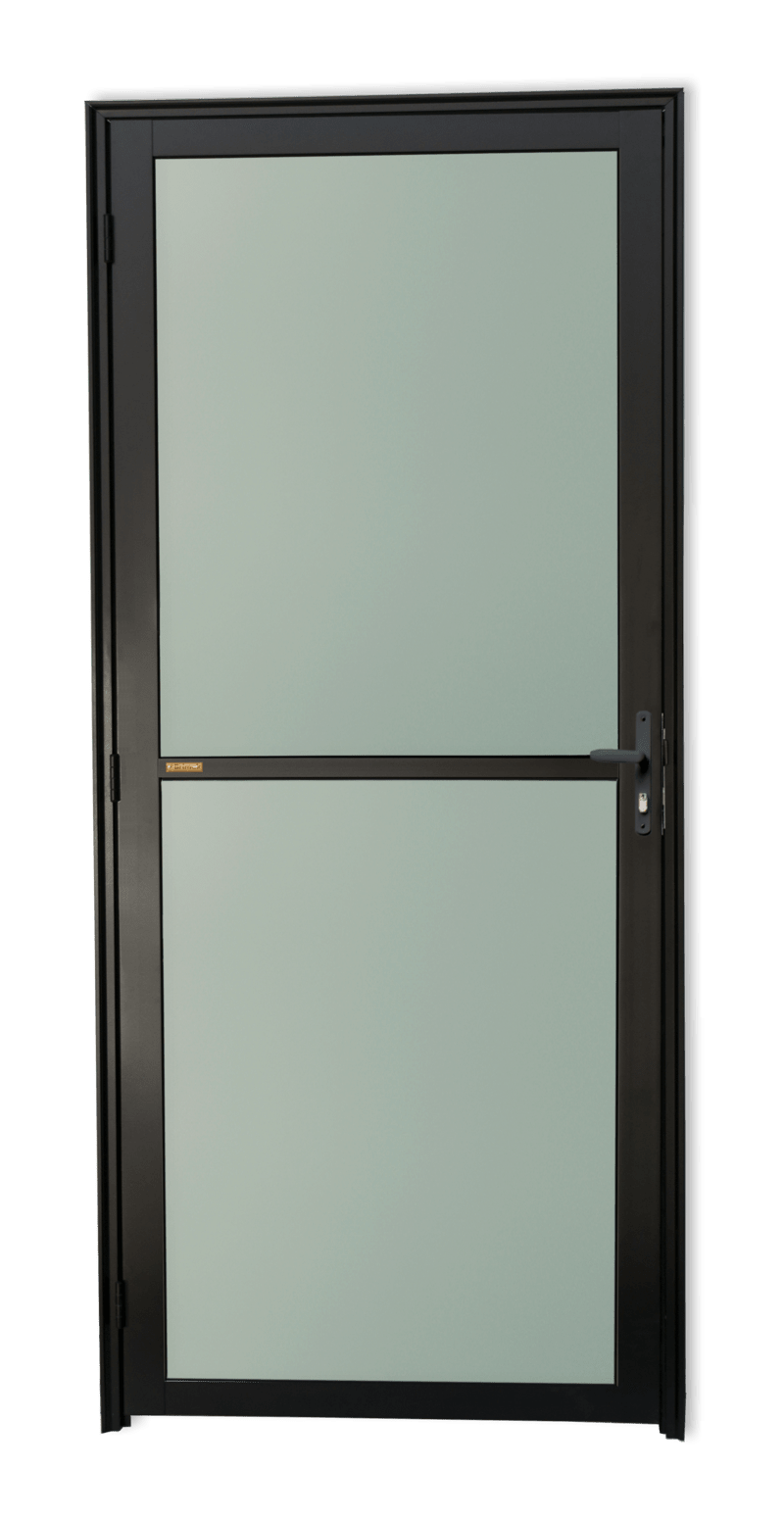 Porta de Alumínio Vidrão Linha Super-25 Preto