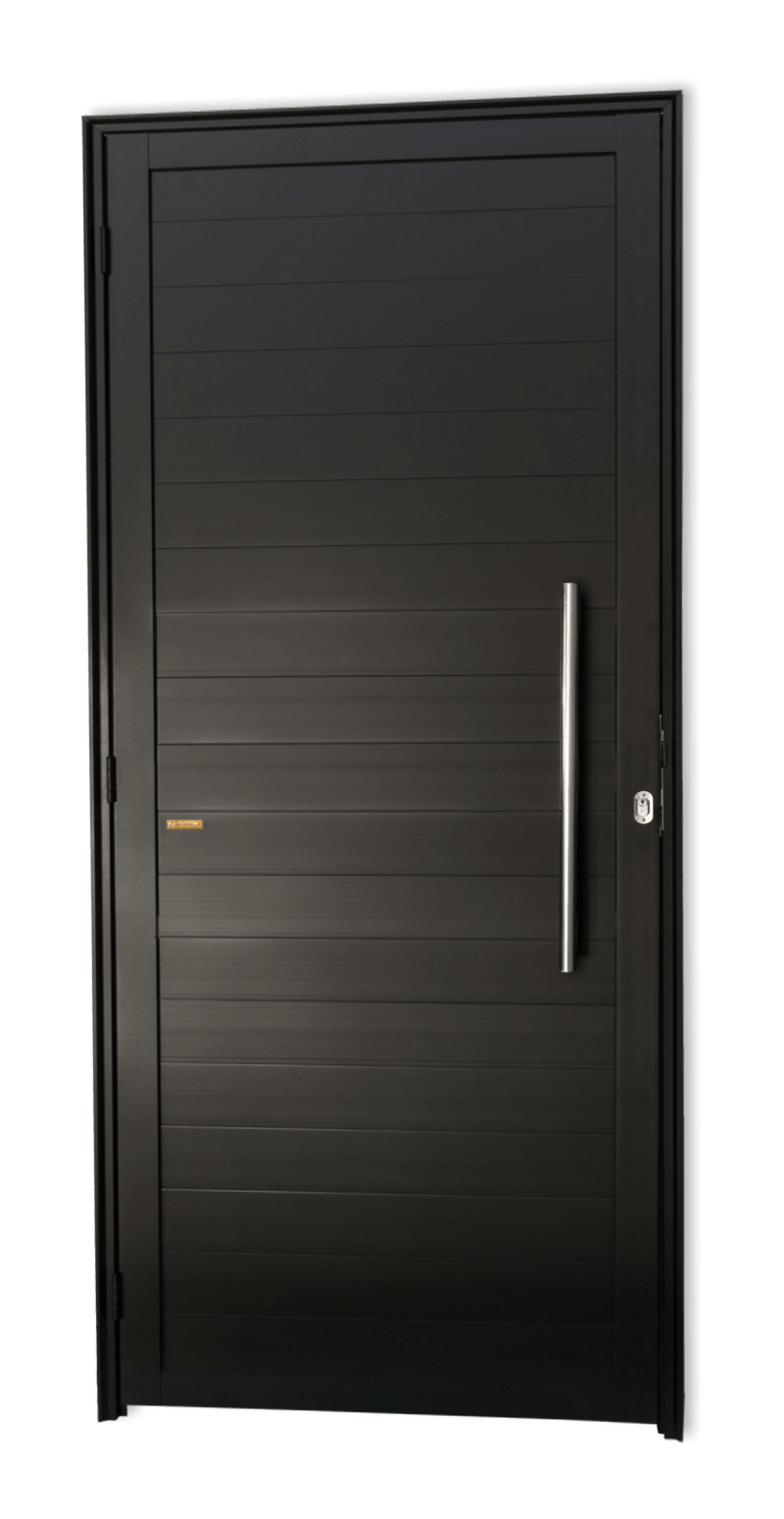 Porta de Alumínio Lambril c/Puxador Linha Super-25 Preto