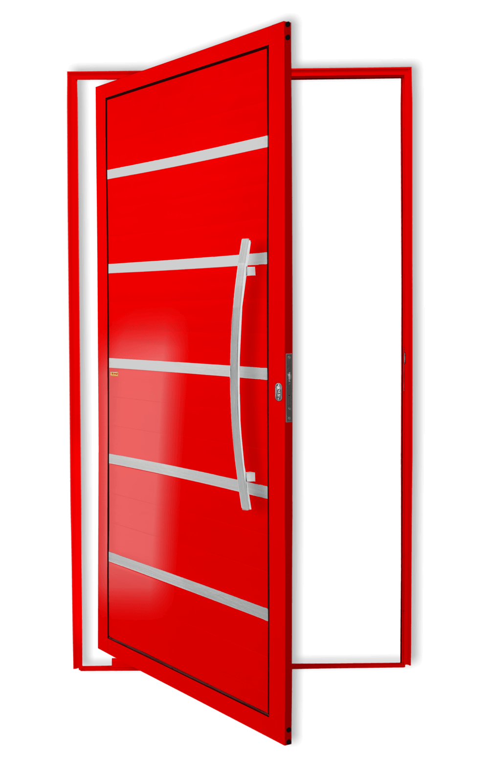 Porta Pivotante de Alumínio Premium c/Puxador Linha Super-25 Vermelho