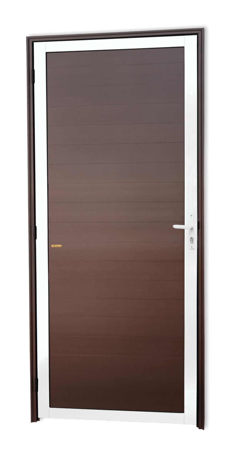 Porta de Alumínio Lambril Linha Super-25 Mix Corten