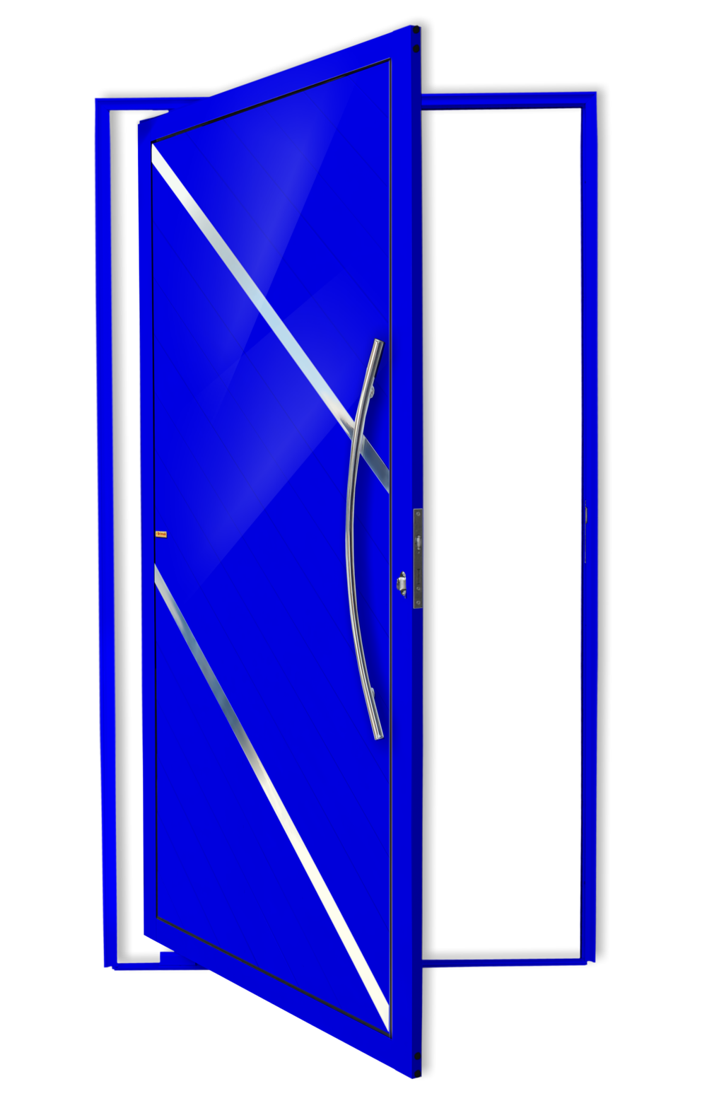 Porta Pivotante de Alumínio Duna c/Puxador Linha Super-25 Azul