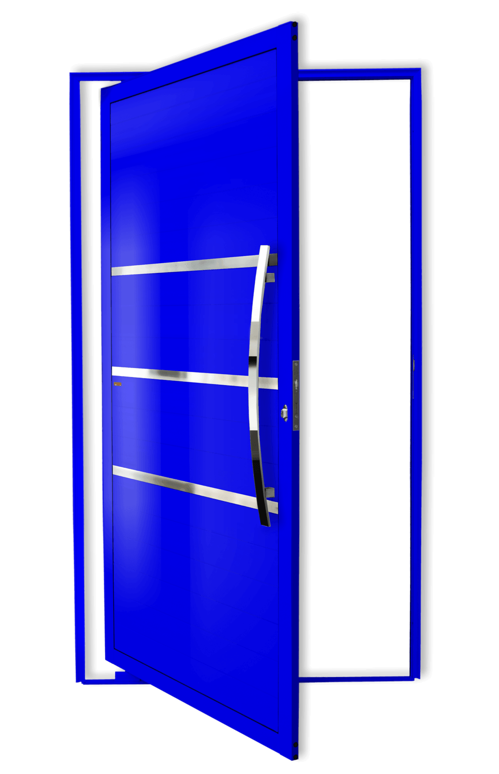 Porta Pivotante de Alumínio Evolution c/Puxador Linha Super-25 Azul